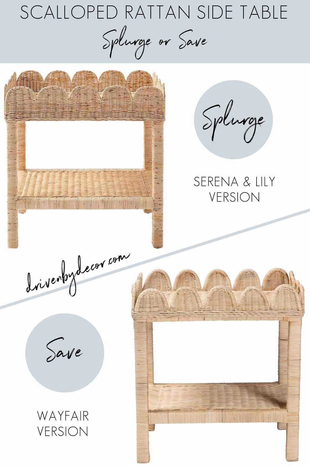 Look for less version of scalloped side table