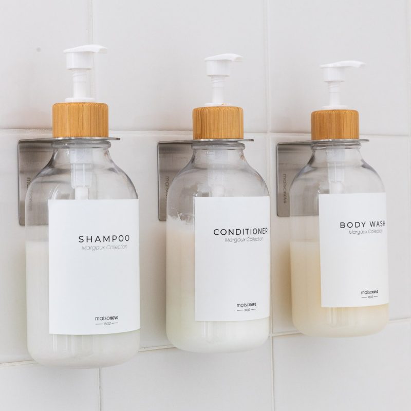 Shampoo and conditioner shower pumps