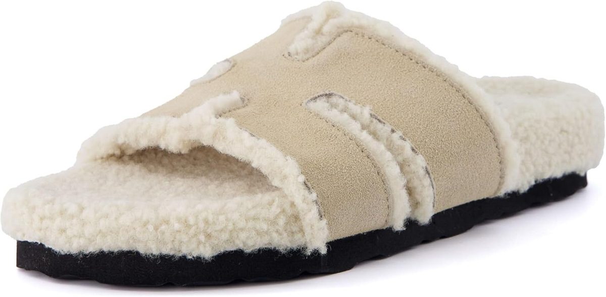 Shearling slides