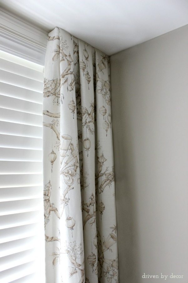 Simple solution for drapes when the window goes all the way to the corner