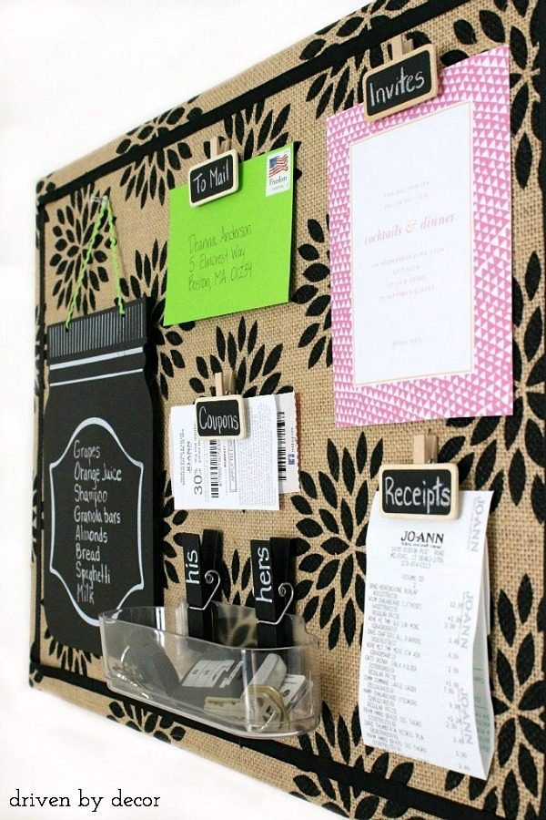 DIY Burlap Bulletin Board