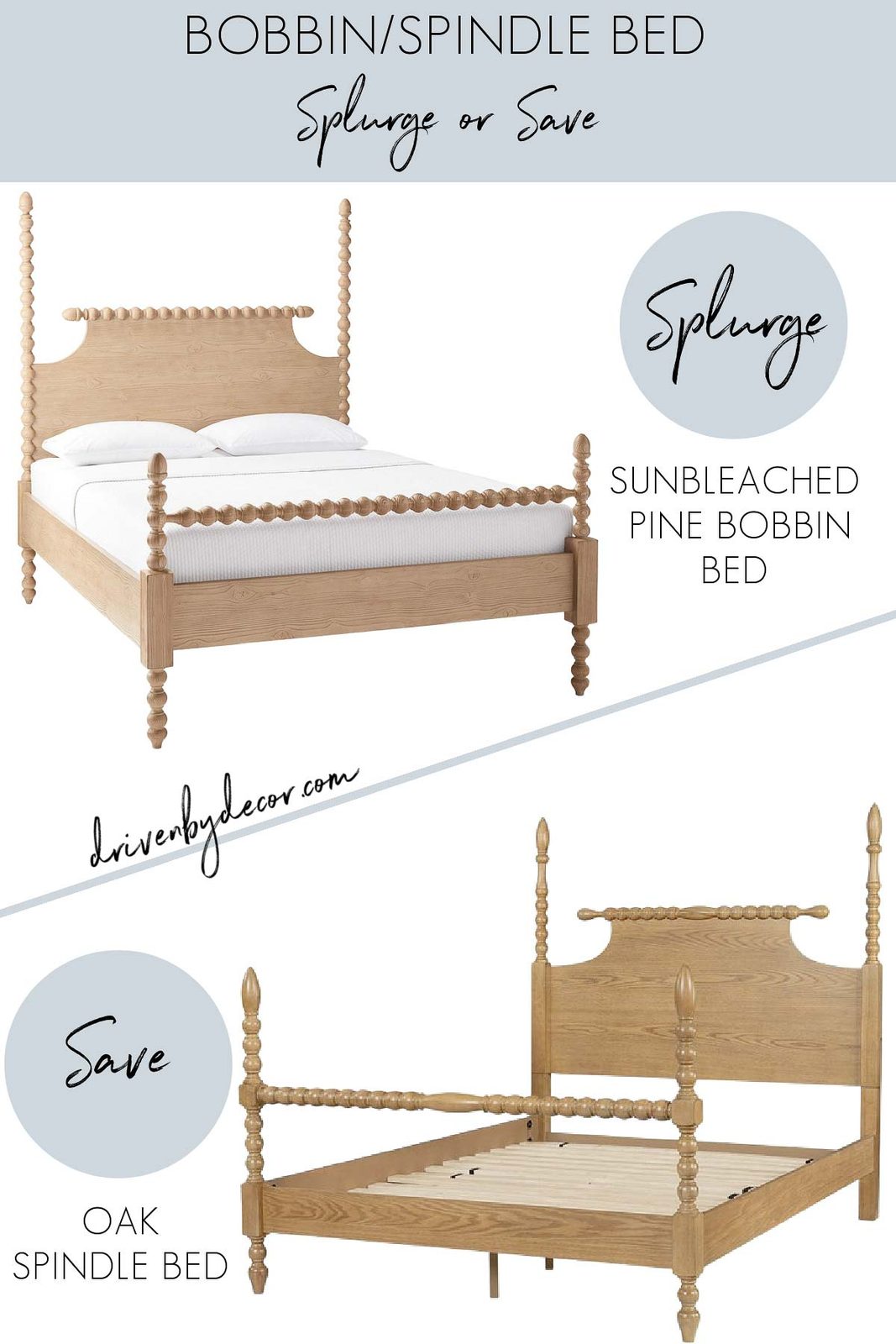 Spindle bed splurge and look for less versions