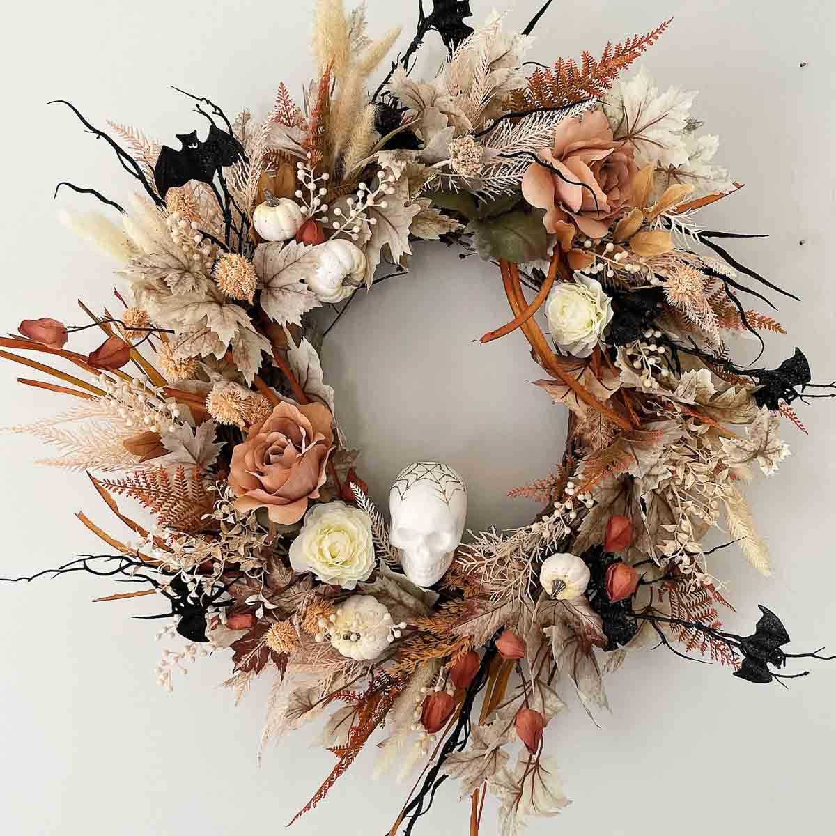 Spooky chic boho wreath