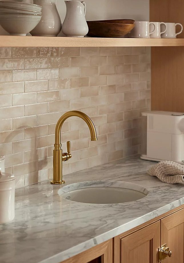 Kohler Studio McGee bar faucet in vibrant brushed gold
