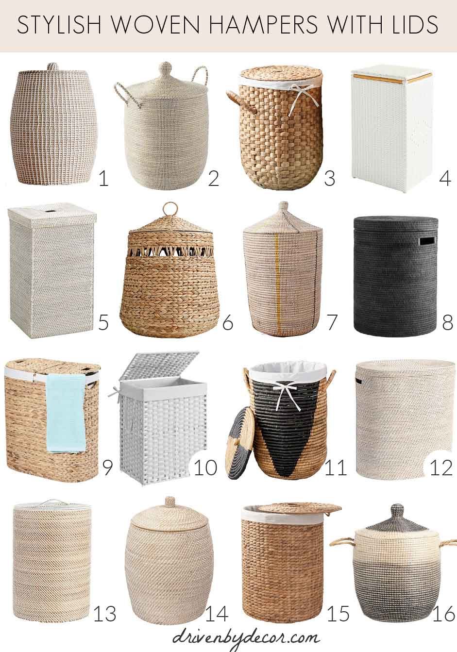 Stylish hampers with lids