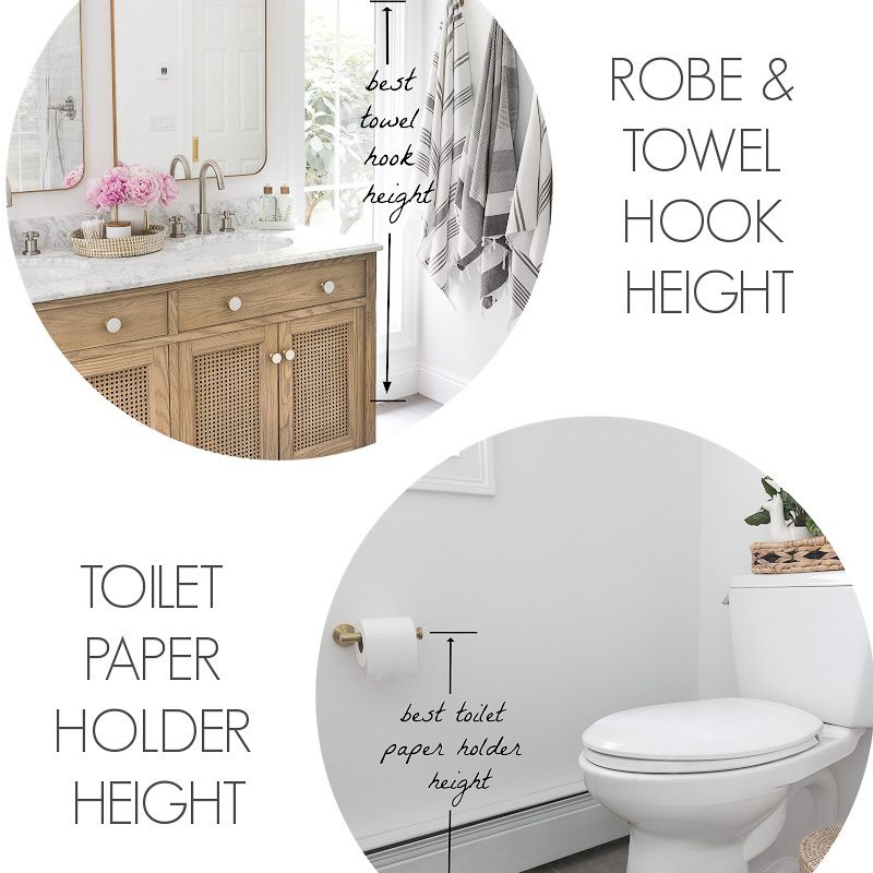 Towel bar height, TP holder height, and other bathroom measurements