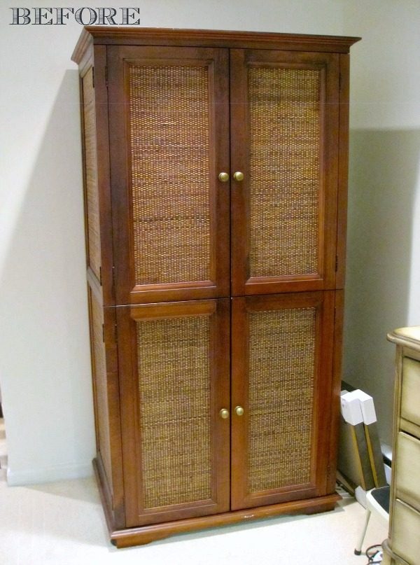 TV armoire before transformation
