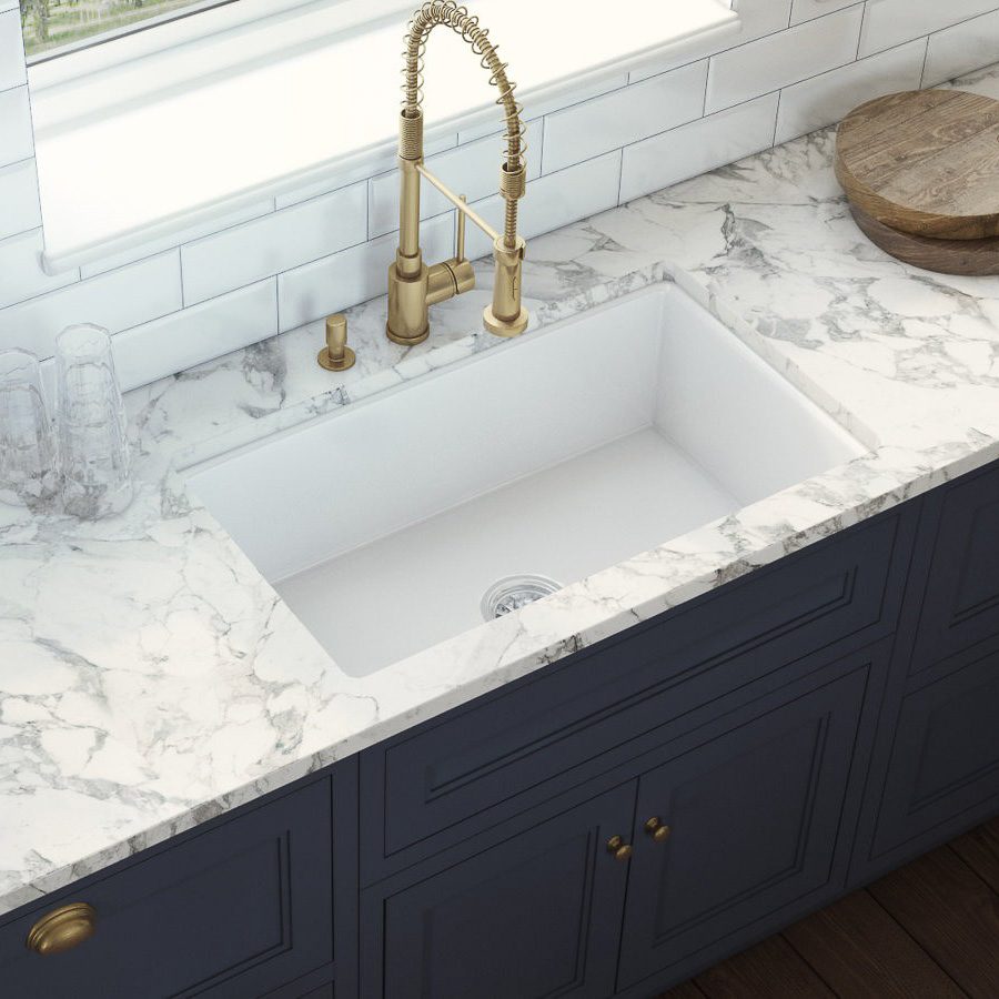 Undermount fireclay kitchen sink