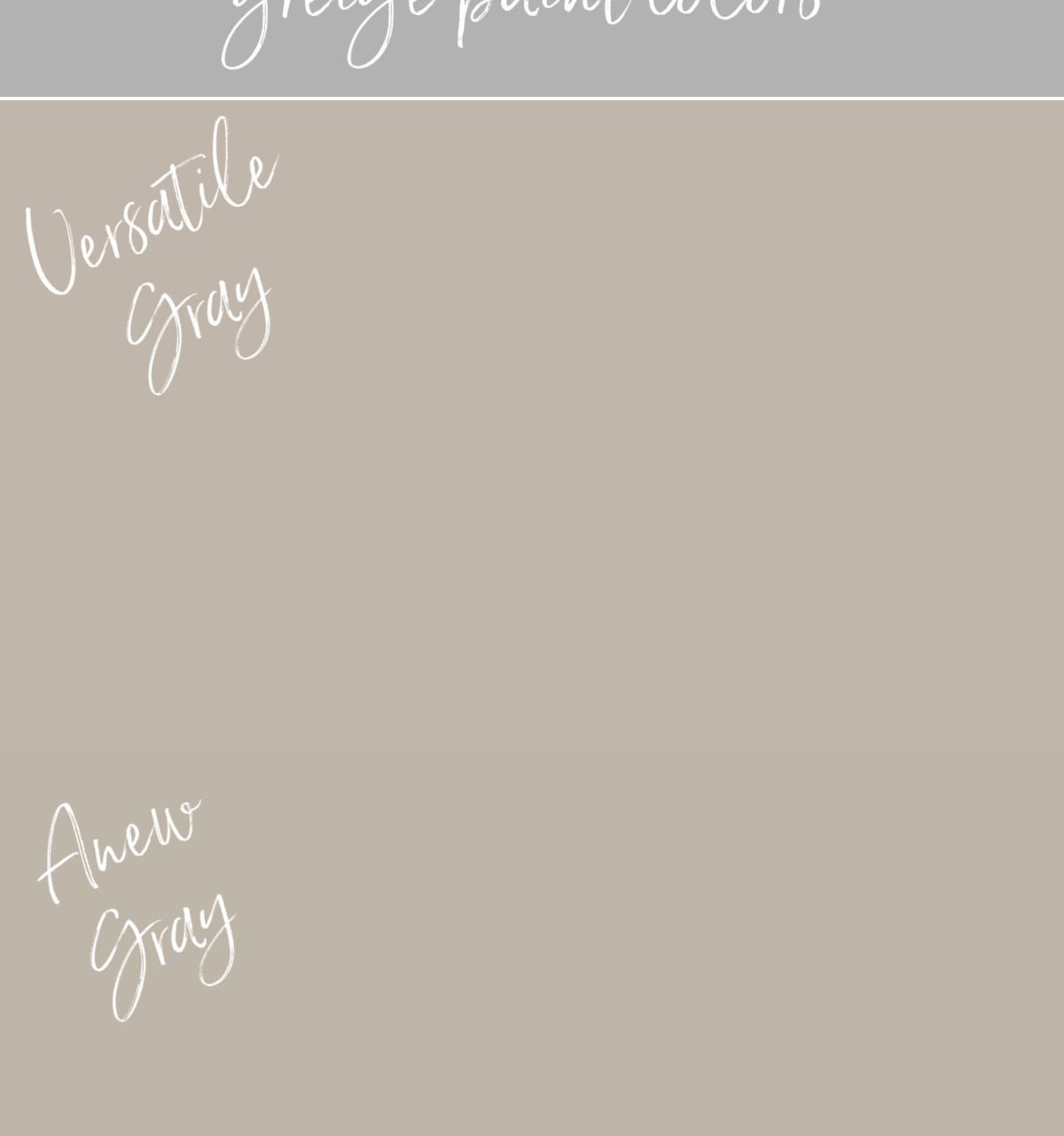 Versatile Gray vs. Anew Gray greige paint colors
