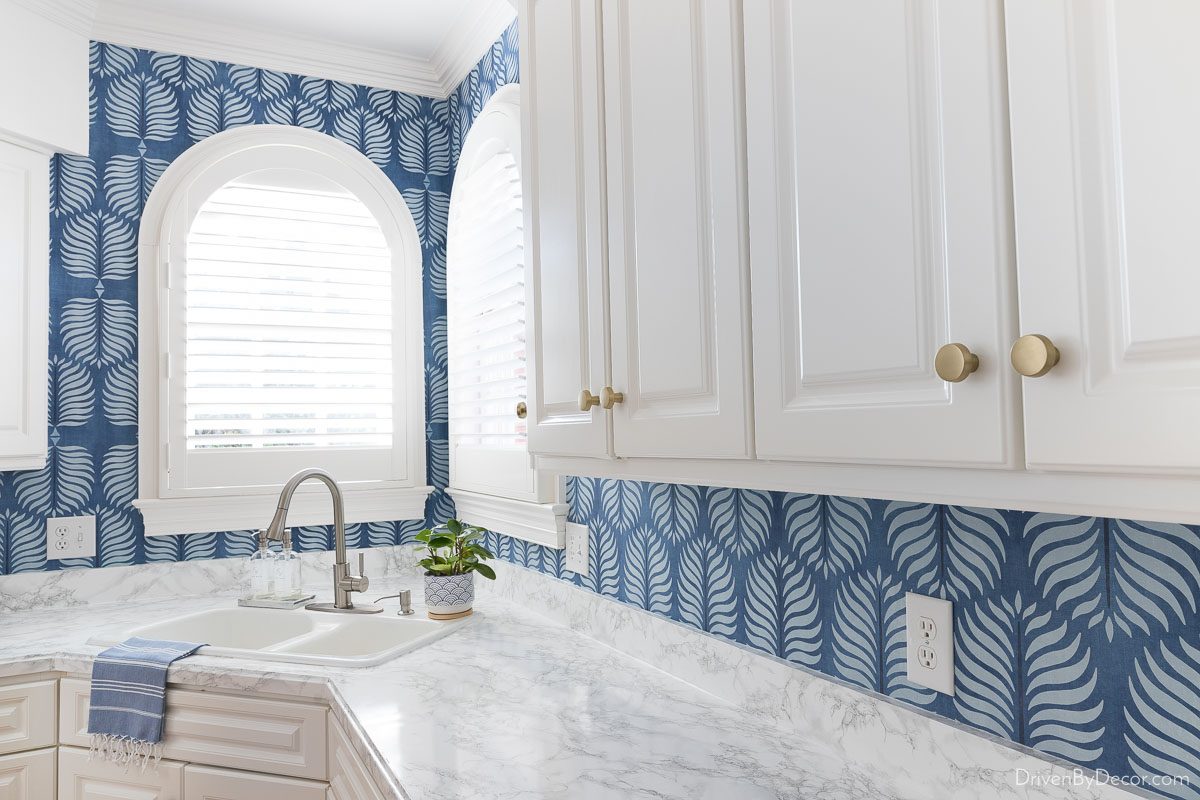Adding wallpaper to our kitchen backsplash