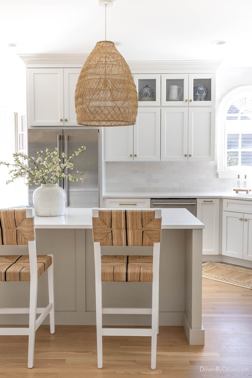 Kitchen with white shaker cabinets