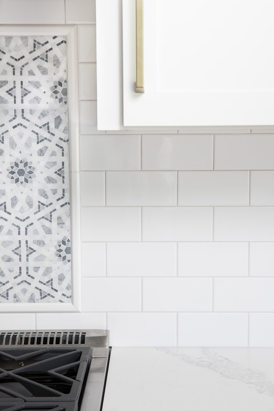 The light gray grout I chose for my white subway tile (Mapei Keracolor Frost)