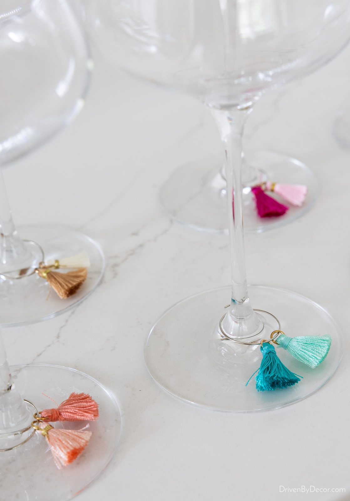 Tassel wine glass charms