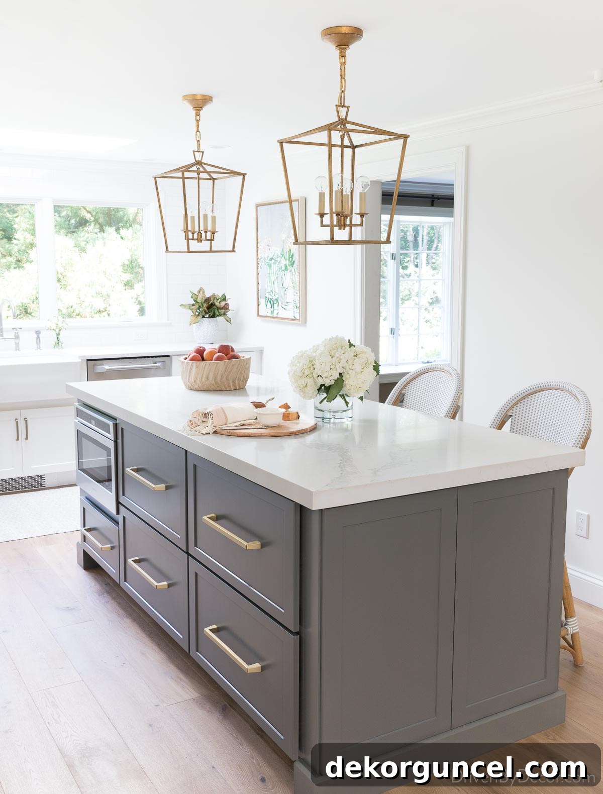 Kitchen island with large drawers for efficient storage of kitchen essentials