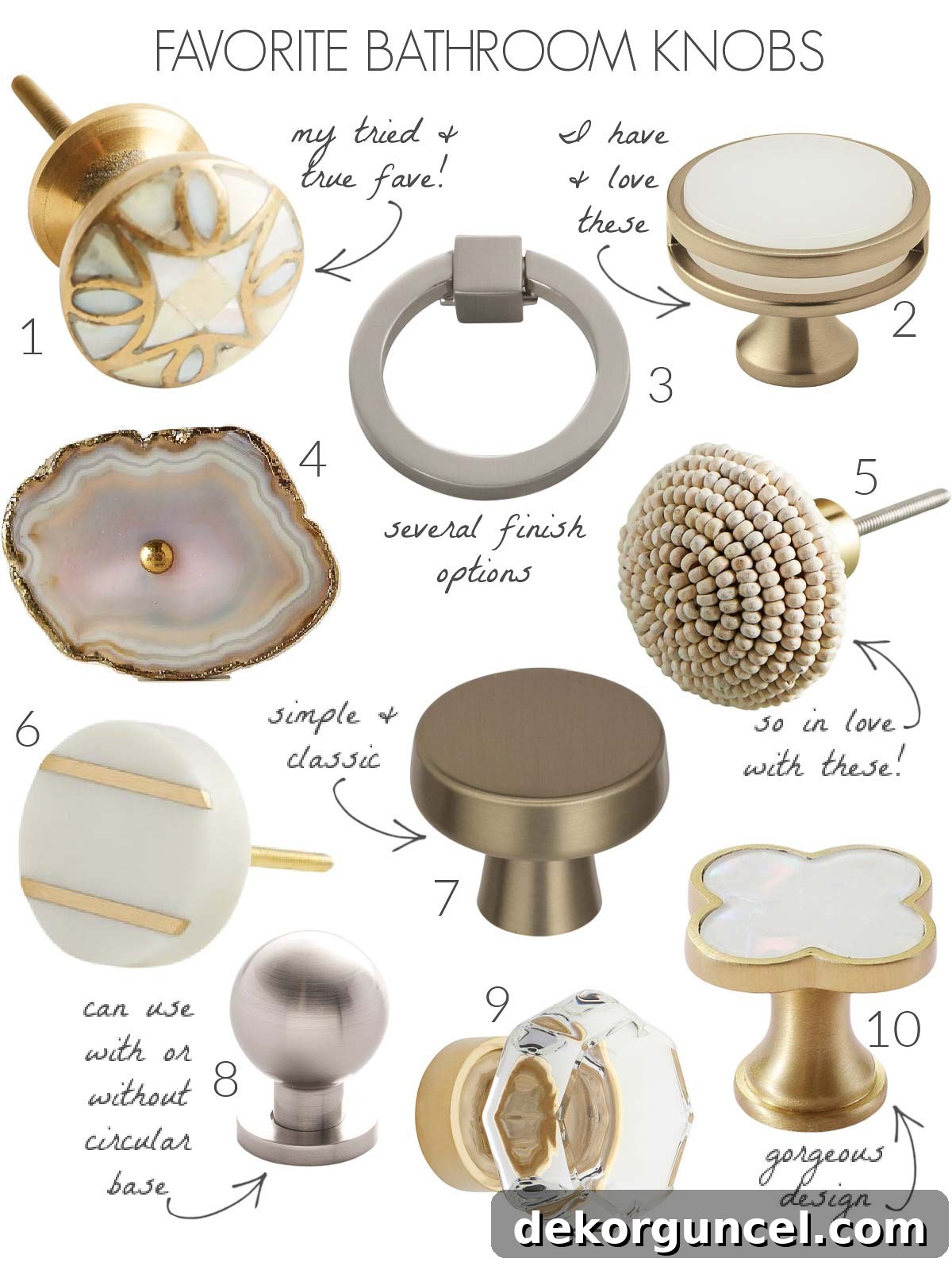 En Sevdiğim Banyo Dolap Kulpları 2 Stylish bathroom cabinet knobs!