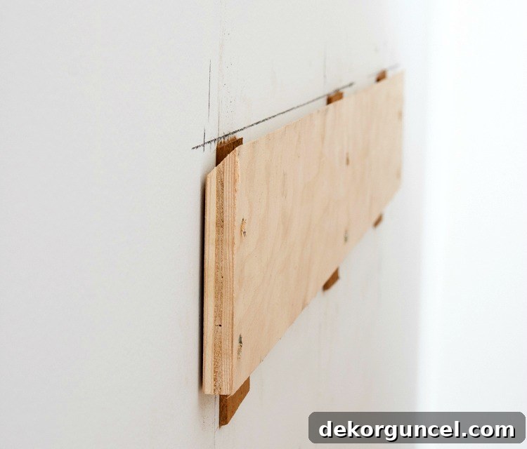 Build Your Own Banquette Seating 15 Wood cleat system for securely hanging an upholstered headboard on the wall.