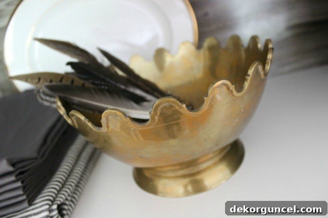 I love this scalloped gold bowl!