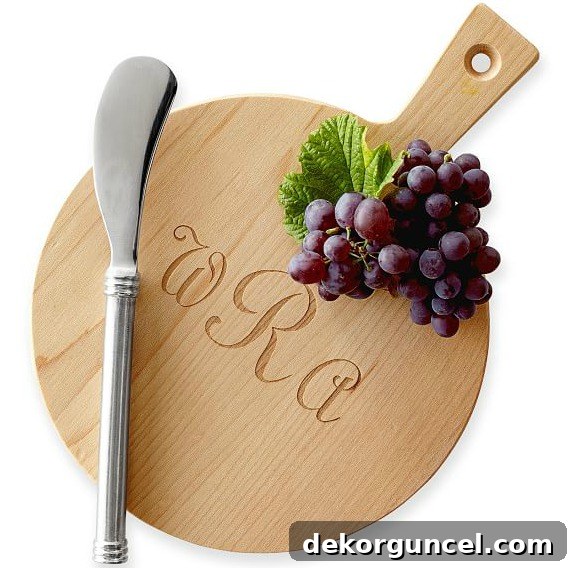 Simple Hostess Gifts That Impress 10 A monogrammed mini cheese board makes for a charming and personal hostess gift, perfect for entertaining.