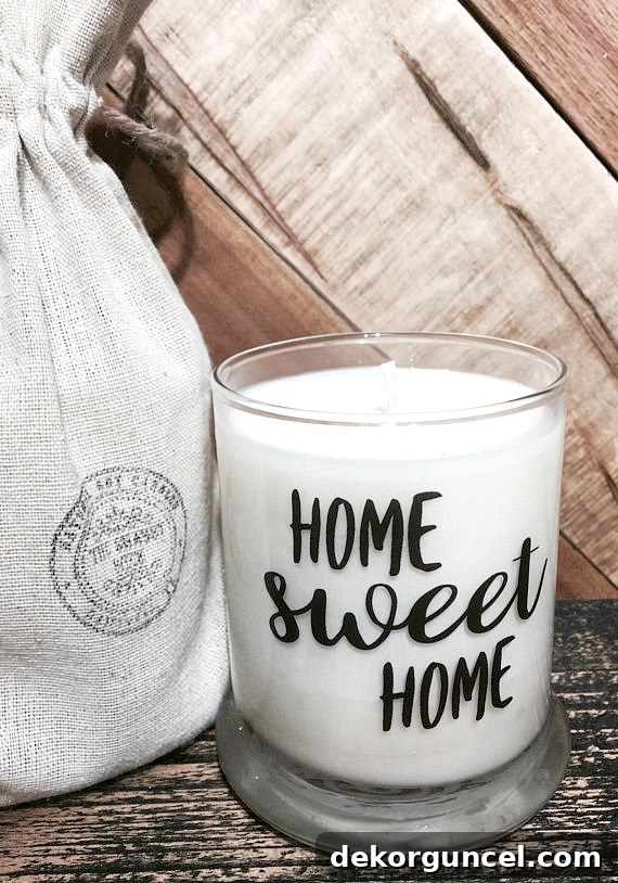 This personalized 'Home Sweet Home' soy candle, beautifully packaged in a linen gift bag, is the perfect hostess gift to show appreciation.