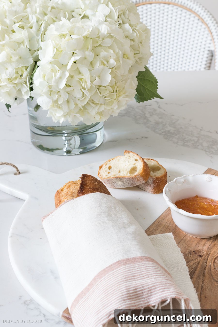 Gorgeous round wood and marble cutting board, perfect for serving or kitchen decor!