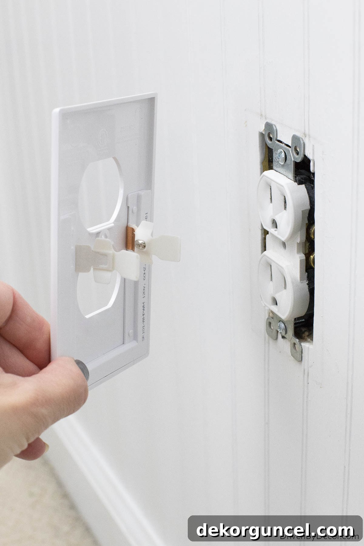 A snap-in outlet cover in our guest bathroom that works as a night light!