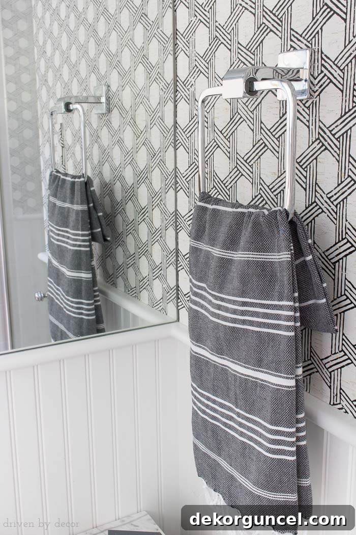 Love this chrome towel ring and the other matching bathroom accessories in this line!