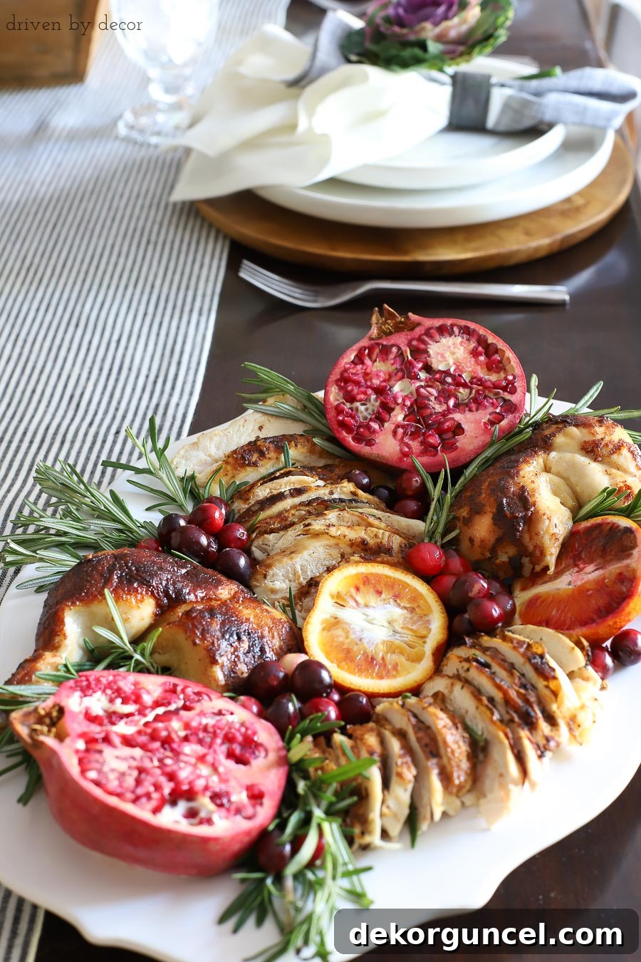 Such a clever way to dress up a rotisserie chicken so that it looks like a homemade feast! All of the details of how to doctor it up are included in the post!