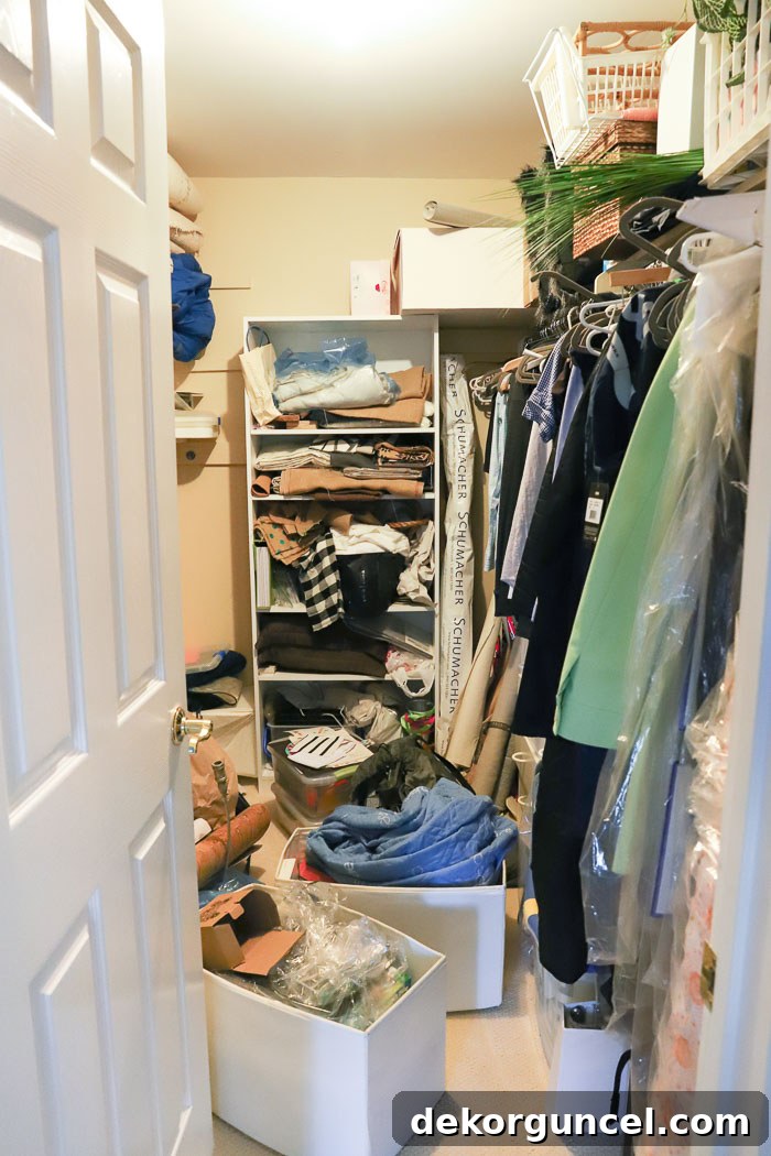 Our hoard closet before its makeover!