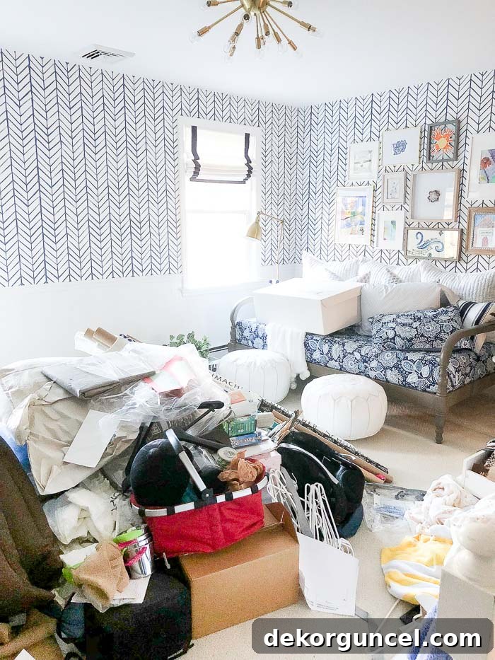 Emptying out your closet is the first step to getting it organized!