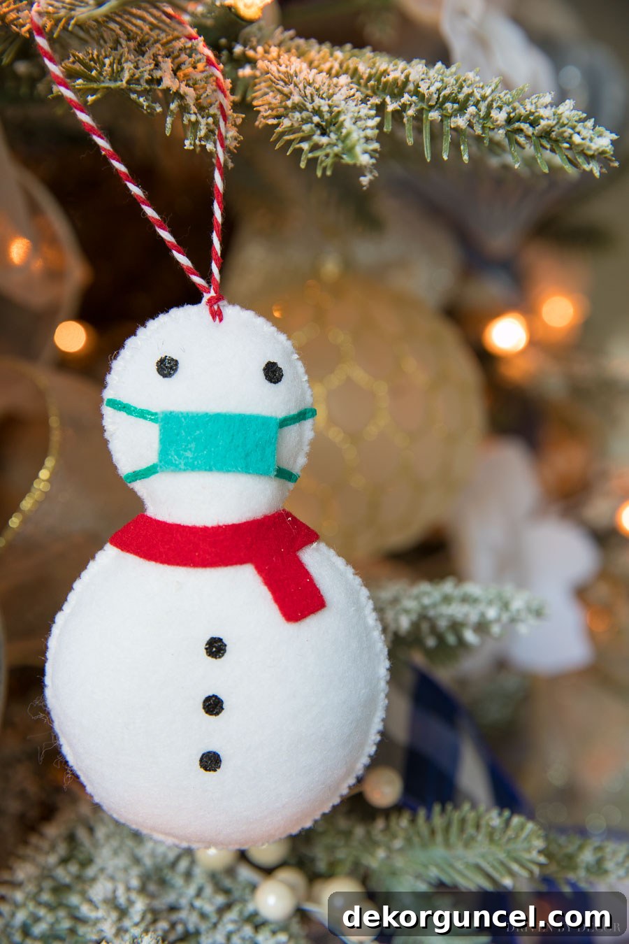 Best Holiday Movies and Favorite Holiday Traditions 6 The cutest covid snowman Christmas ornament - perfect for 2020!
