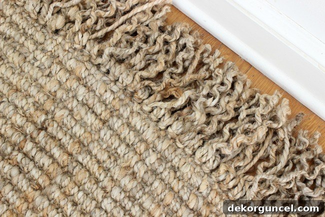 Driven by Decor - Curly fringe on jute rug