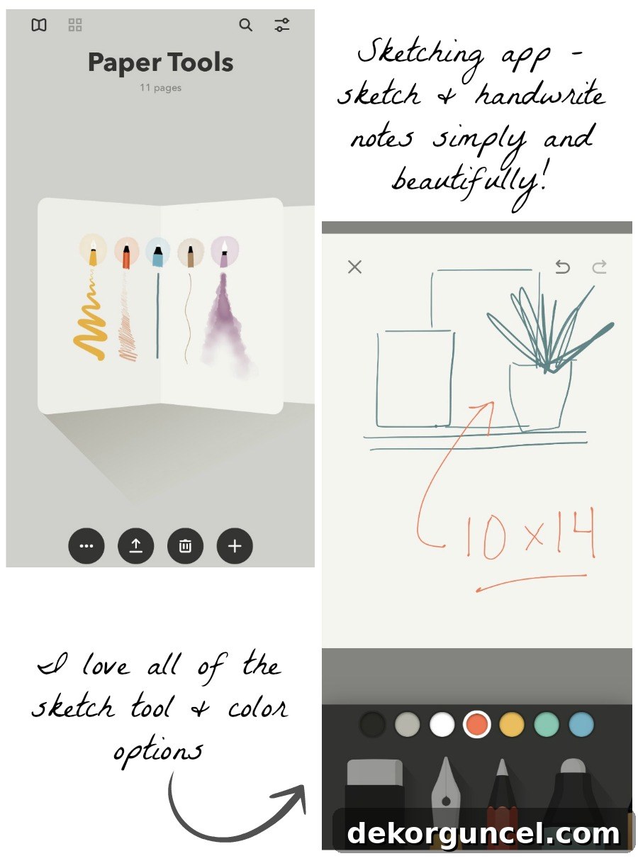Design Your Dream Home: 10 Must-Have Decorating Apps 10 Paper by WeTransfer: A must-have app for quick and creative sketches on your phone, perfect for planning home decor!