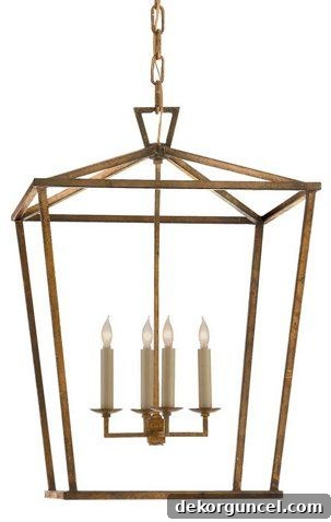 The Darlana lantern in gilded iron - perfect pendants for over your kitchen island!