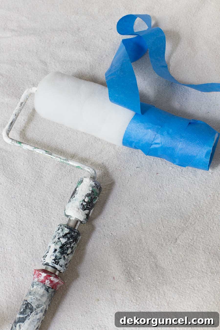 7 Speed Painting Secrets for a Flawless Finish 5 Such an awesome tip for keeping roller lint from getting into your newly painted walls!