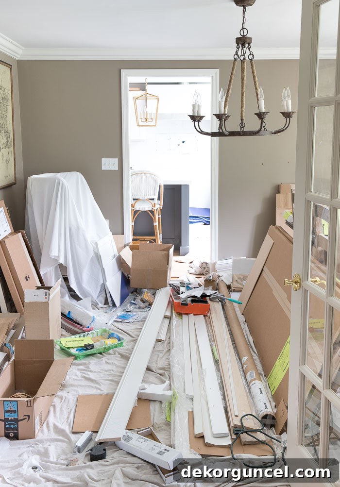 The Men Behind the Blogs Their Unfiltered Stories 5 Our dining room in the middle of our kitchen renovation! A true example of renovation chaos.