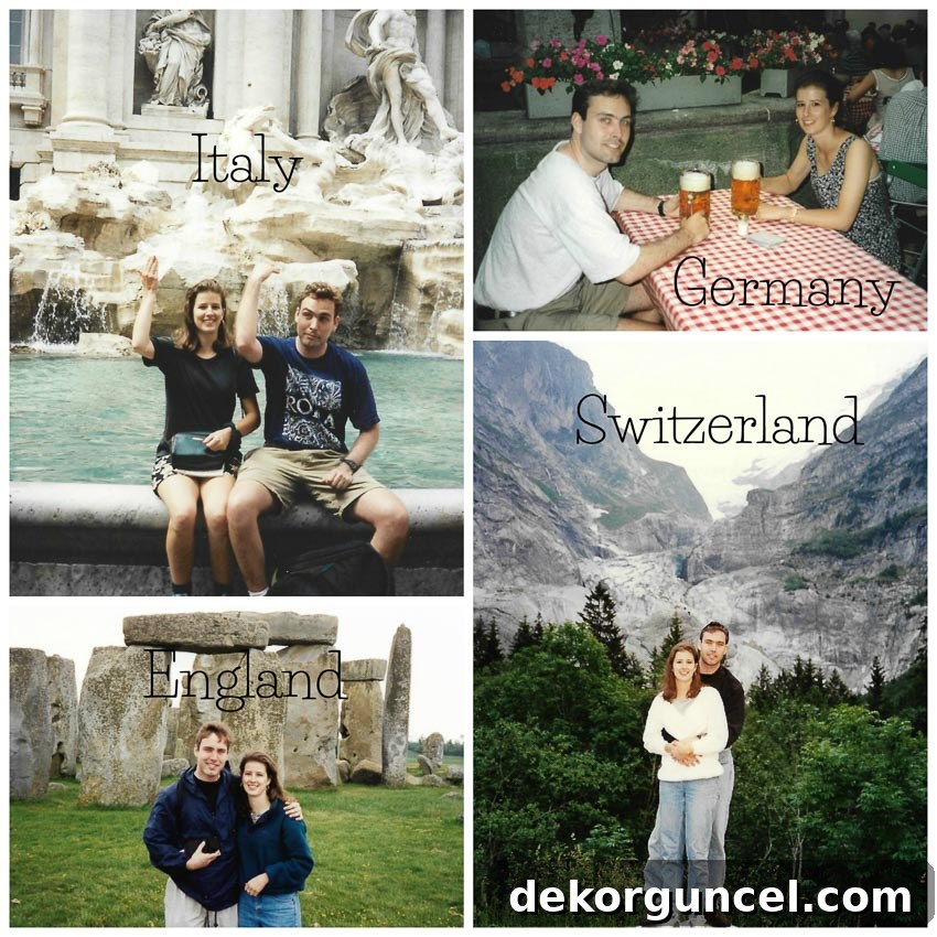 The Men Behind the Blogs Their Unfiltered Stories 6 Our unforgettable trip to Europe! A vintage photo of Kris and Jeff exploring historic sites.