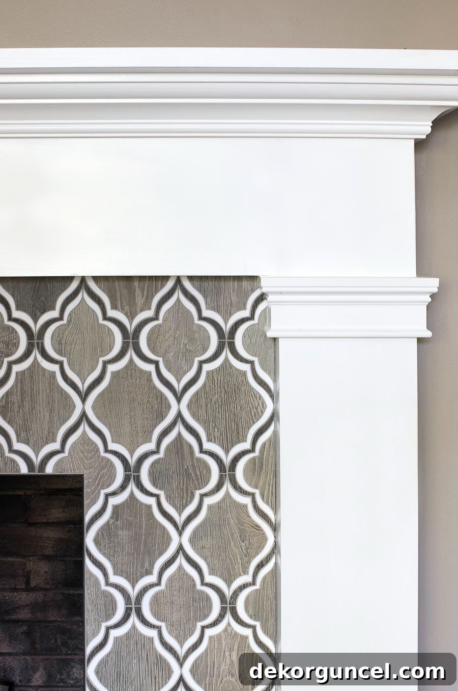 White Subway Tile and Gray Grout My Favorite Shades 4 Fireplace with white tile and Polyblend Natural Gray grout, showcasing a successful personal design choice.