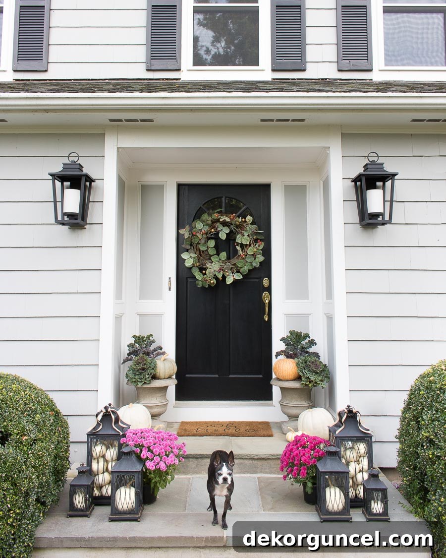 After image of a clean, pressure-washed stone front porch, demonstrating effective cleaning.