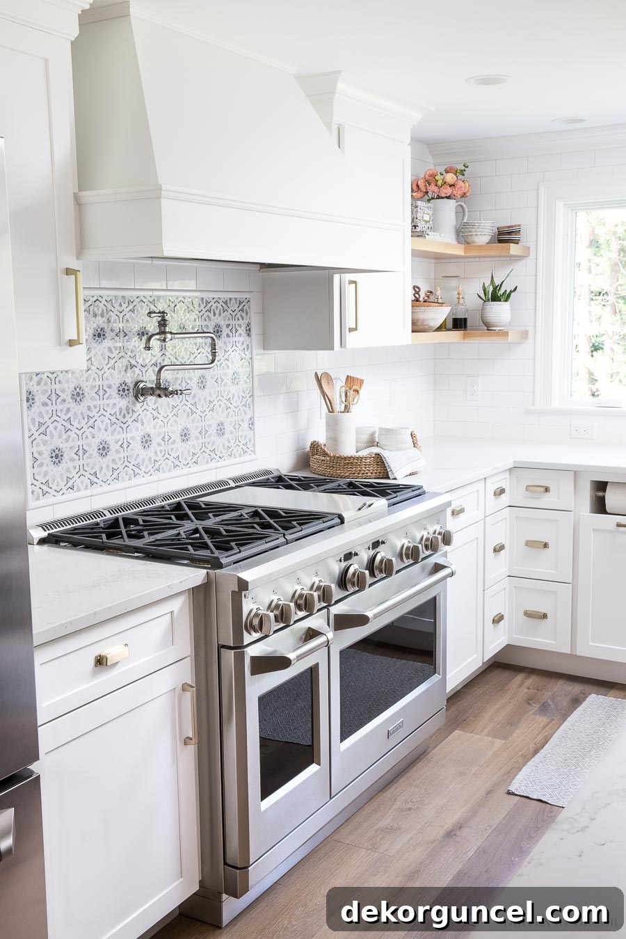 Our Kitchen Remodel: From Drab to Dreamy 13 Discover our super gorgeous and highly functional Monogram range, featuring six powerful burners and double ovens, with a smaller oven perfect for daily family meals. A centerpiece for any modern kitchen.