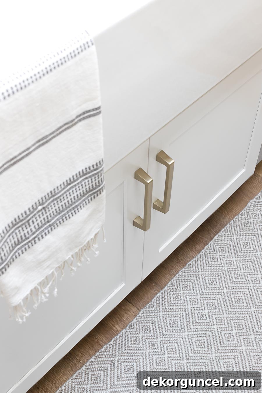 Our Kitchen Remodel: From Drab to Dreamy 29 Showcasing gorgeous soft brass pulls, an ideal choice for a sophisticated kitchen update, available in various sizes to fit any cabinet design.