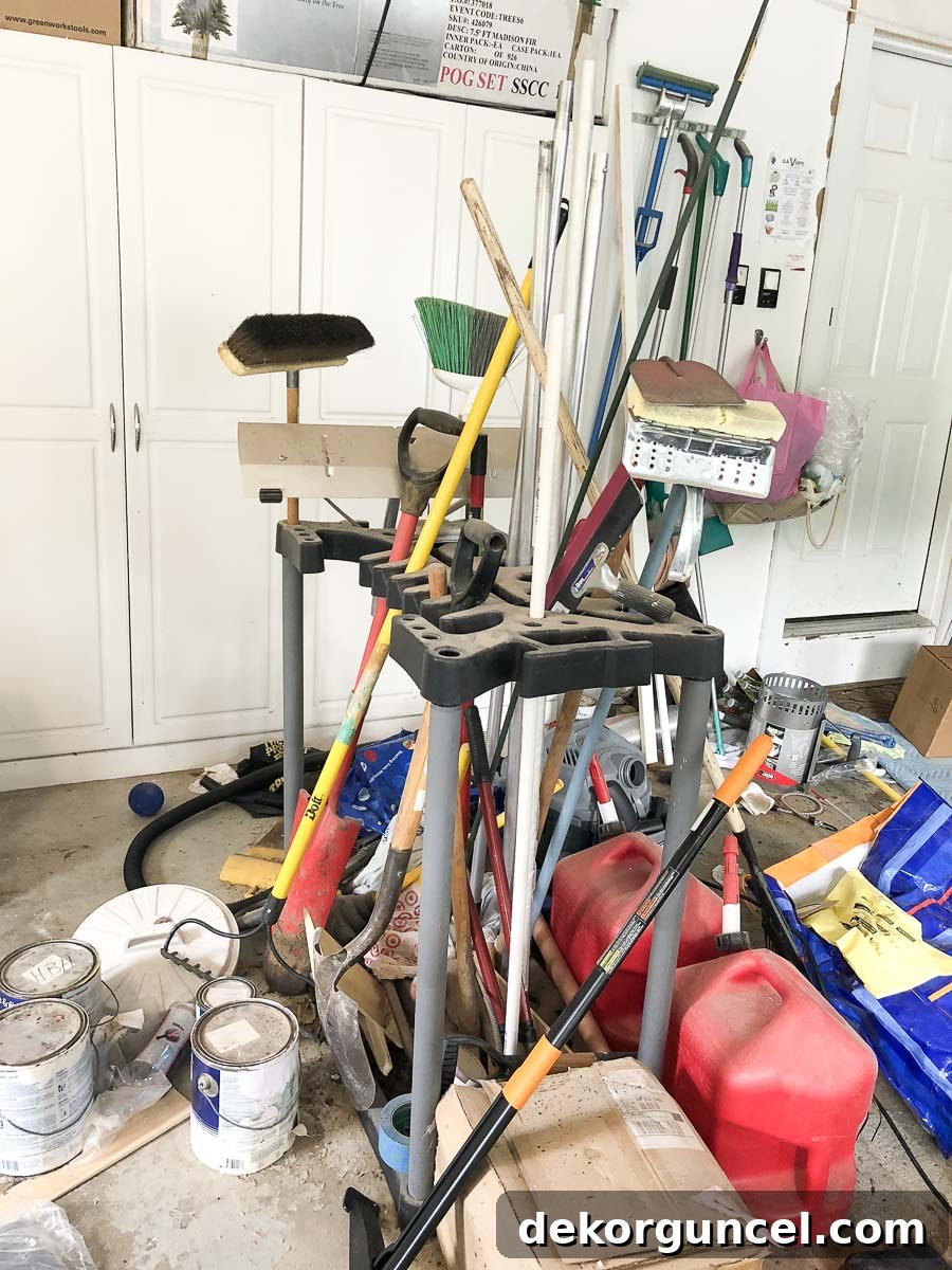 We successfully replaced our old freestanding tool rack with a new, organized garage solution.