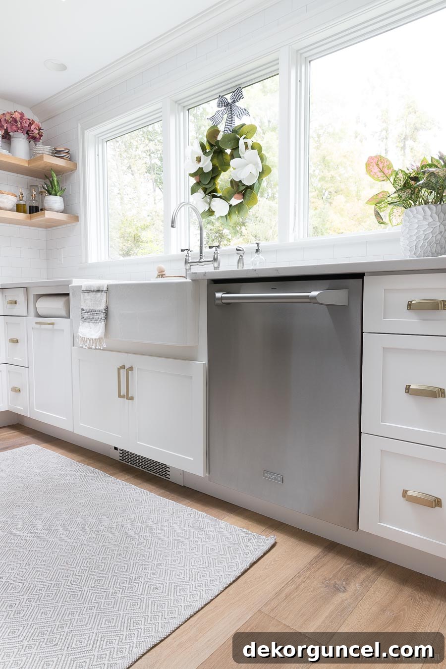Top 10 Kitchen Appliance Features You'll Love 11 Monogram dishwasher blends seamlessly with cabinetry thanks to a clever recessed toe kick for a built-in look.