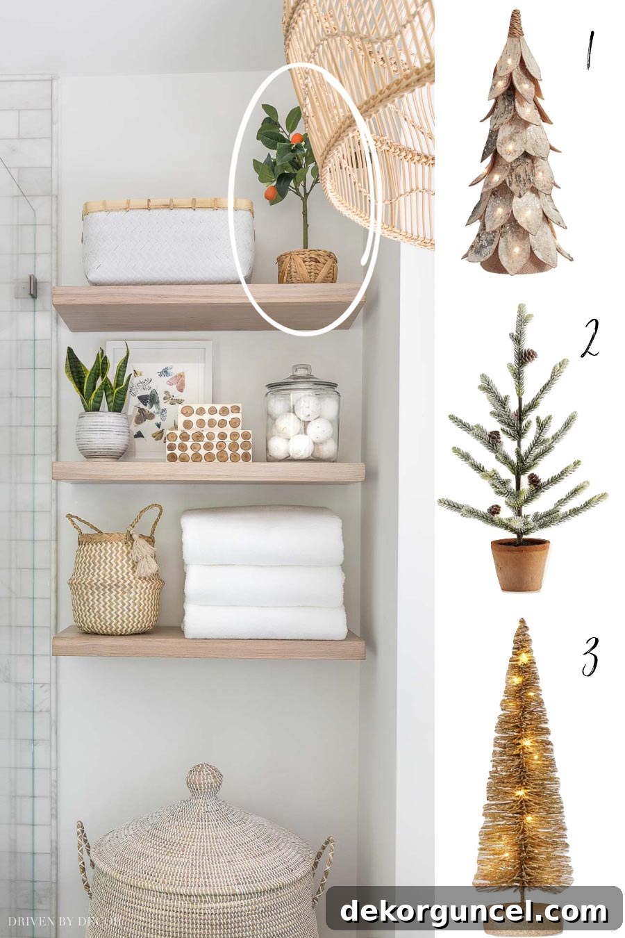 Three tabletop Christmas tree options for decorating smaller spaces! A selection of charming mini trees, perfect for shelves, mantels, or desks.