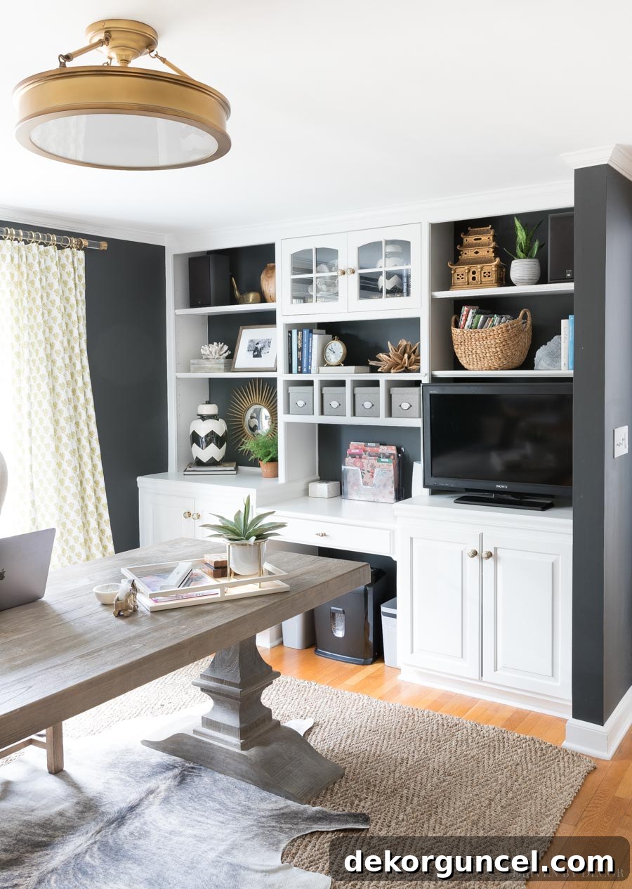 Mail Management Made Simple 13 Our home office with a home mail organizer station in the built-ins - makes organizing and sorting mail simple so you have NO MORE mail piles and a decluttered home office!