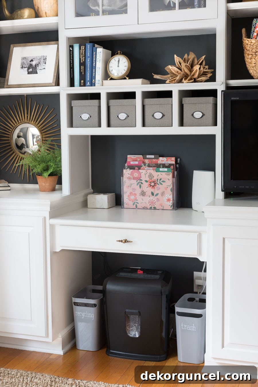 Mail Management Made Simple 5 This organizing station with a desktop mail organizer is so smart for organizing your mails and bills and decluttering your home!