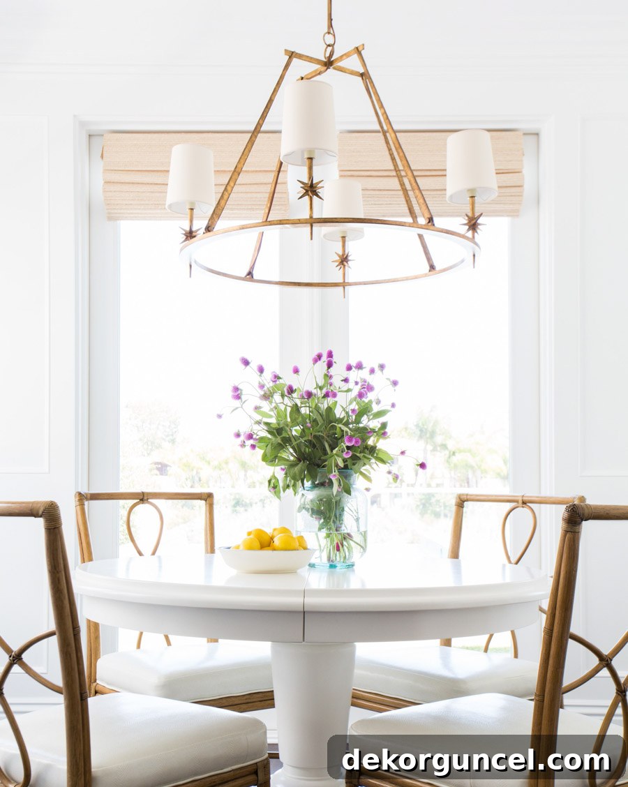Gorgeous gold dining room chandelier at a size that's perfect for most tables!