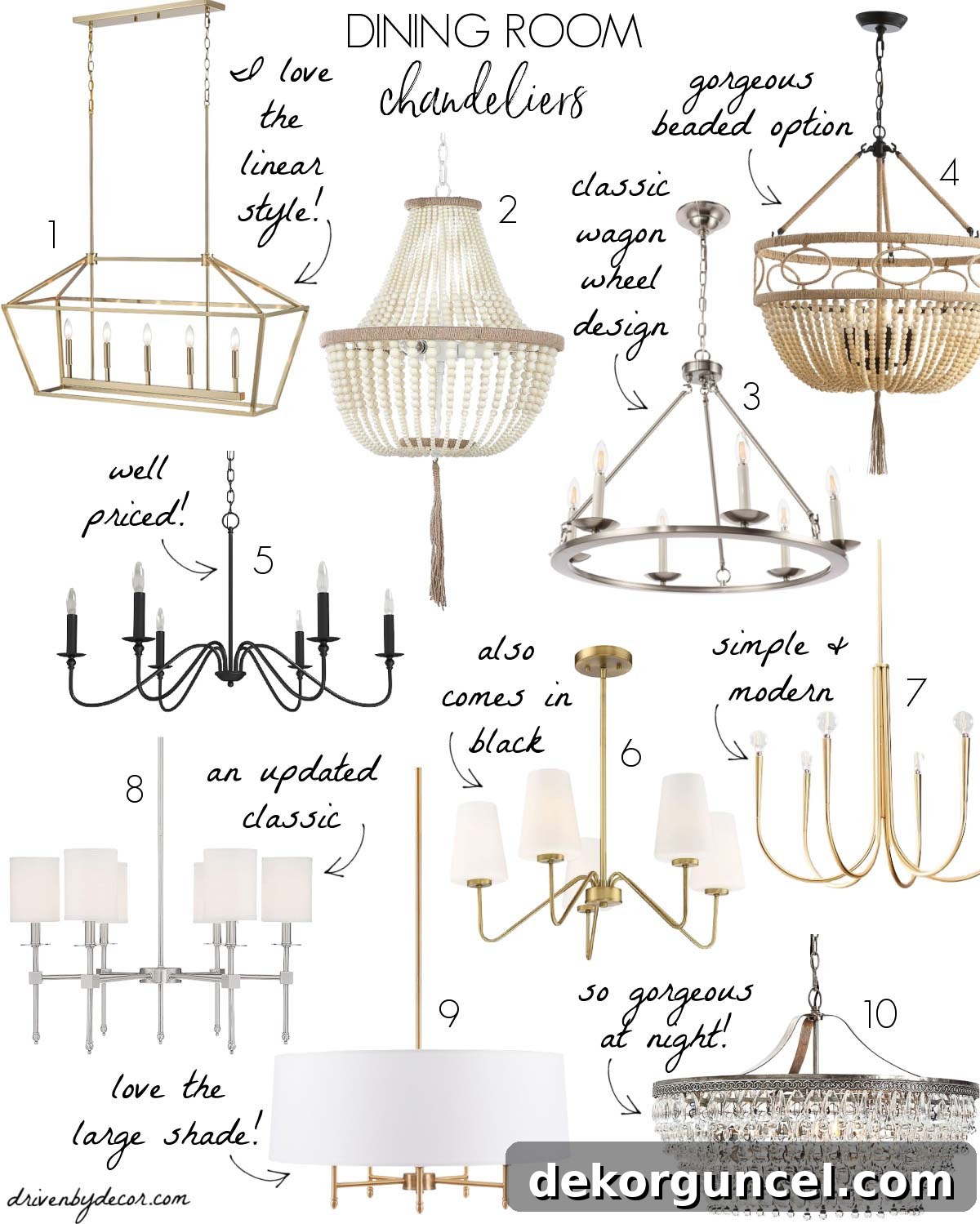 Dining room chandeliers - my favorites!