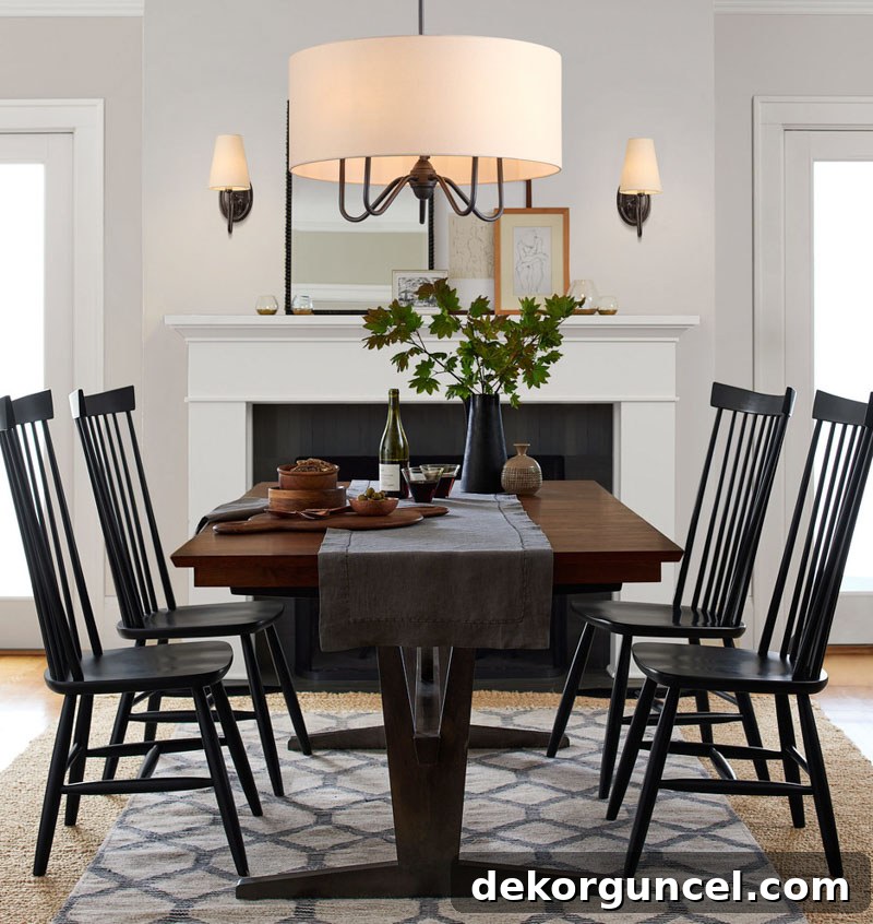 Gorgeous drum shade chandelier for a dining room! This chandy and other favorites are linked in the post!