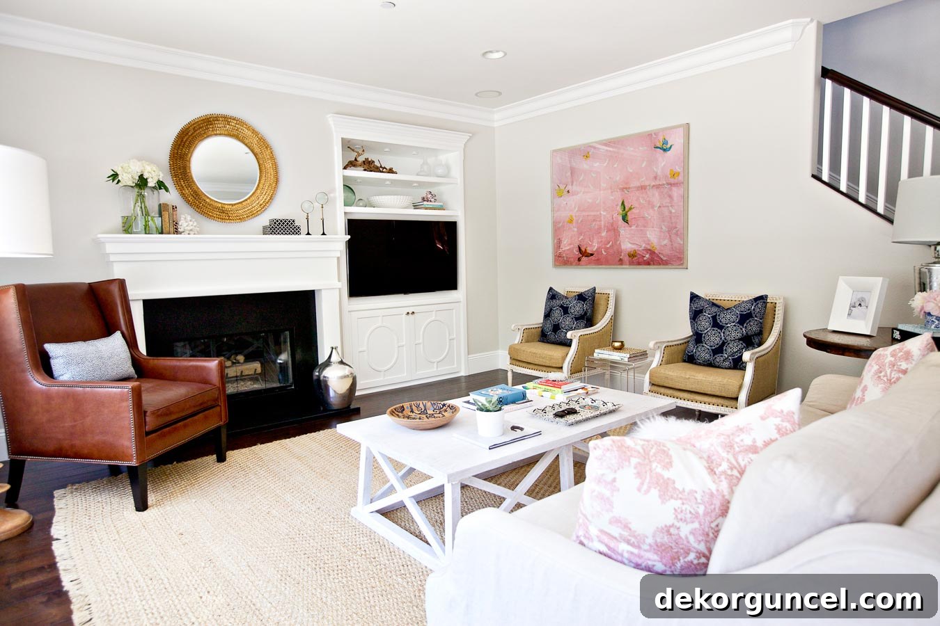 Behr Silver Drop in a beautiful living room by Studio McGee, demonstrating its light greige appeal.