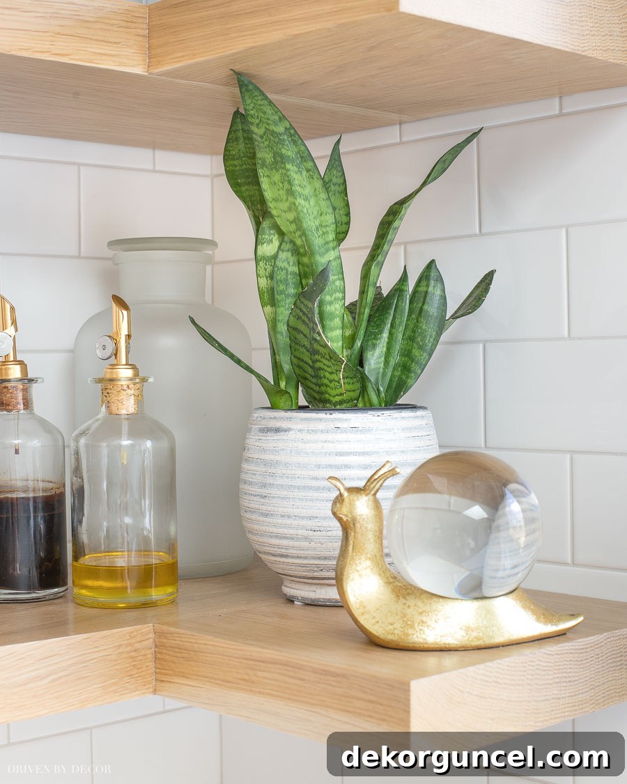 Love these ideas for kitchen floating corner shelves! Maximizing utility and style with open kitchen shelving.